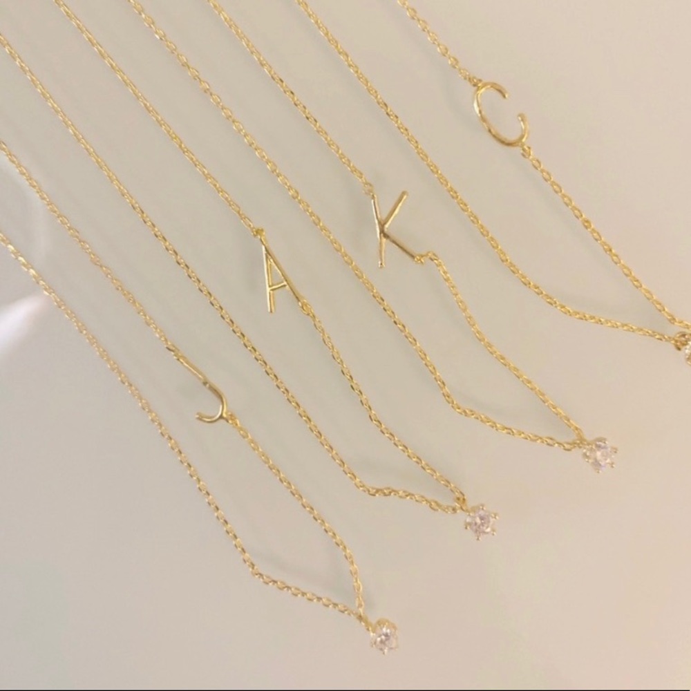 Initial K dainty necklace